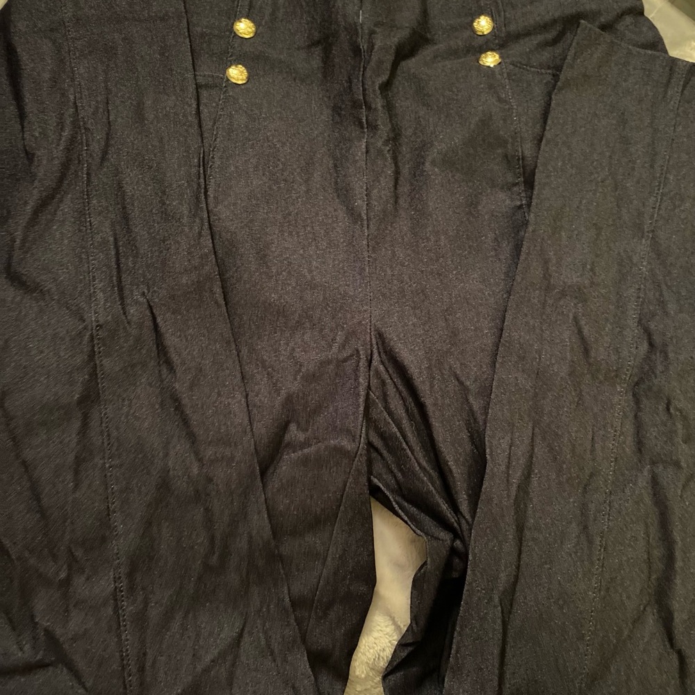 Rafaella Ladies Black Dress Pants with Gold Buttons